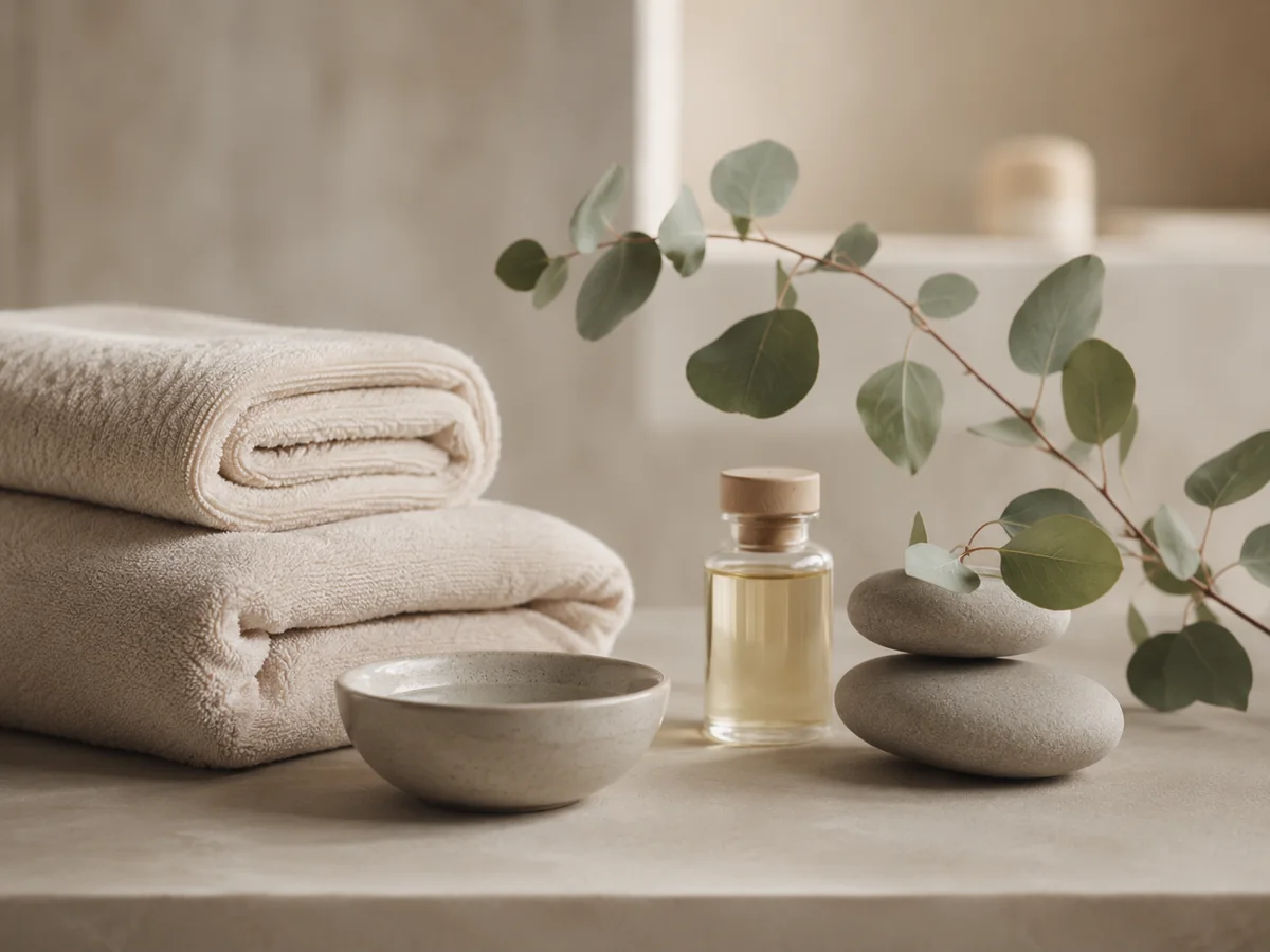 米色極簡 SPA 芳療靜物示意